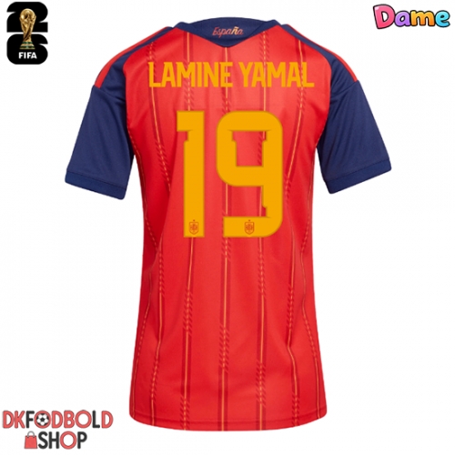 Spanien Lamine Yamal #19 Hjemmebanetrøje Dame VM 2026 Kort ærmer